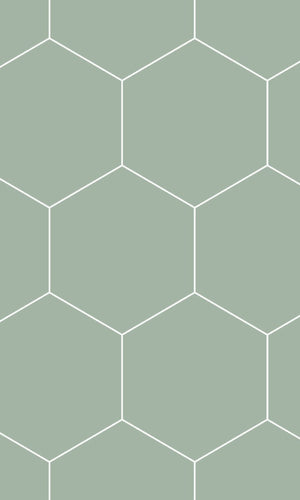 Origin Grayish Green and White Art Deco Honeycomb 139227