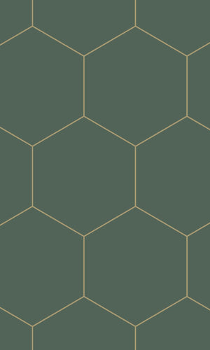 Origin Dark Green and Gold Art Deco Honeycomb 139228