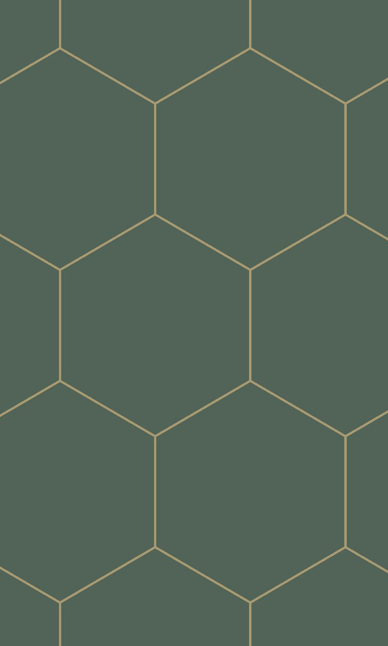 Origin Dark Green and Gold Art Deco Honeycomb 139228