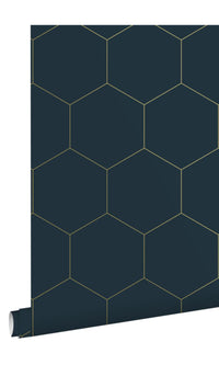 Origin Dark Blue and Gold Art Deco Honeycomb 139237