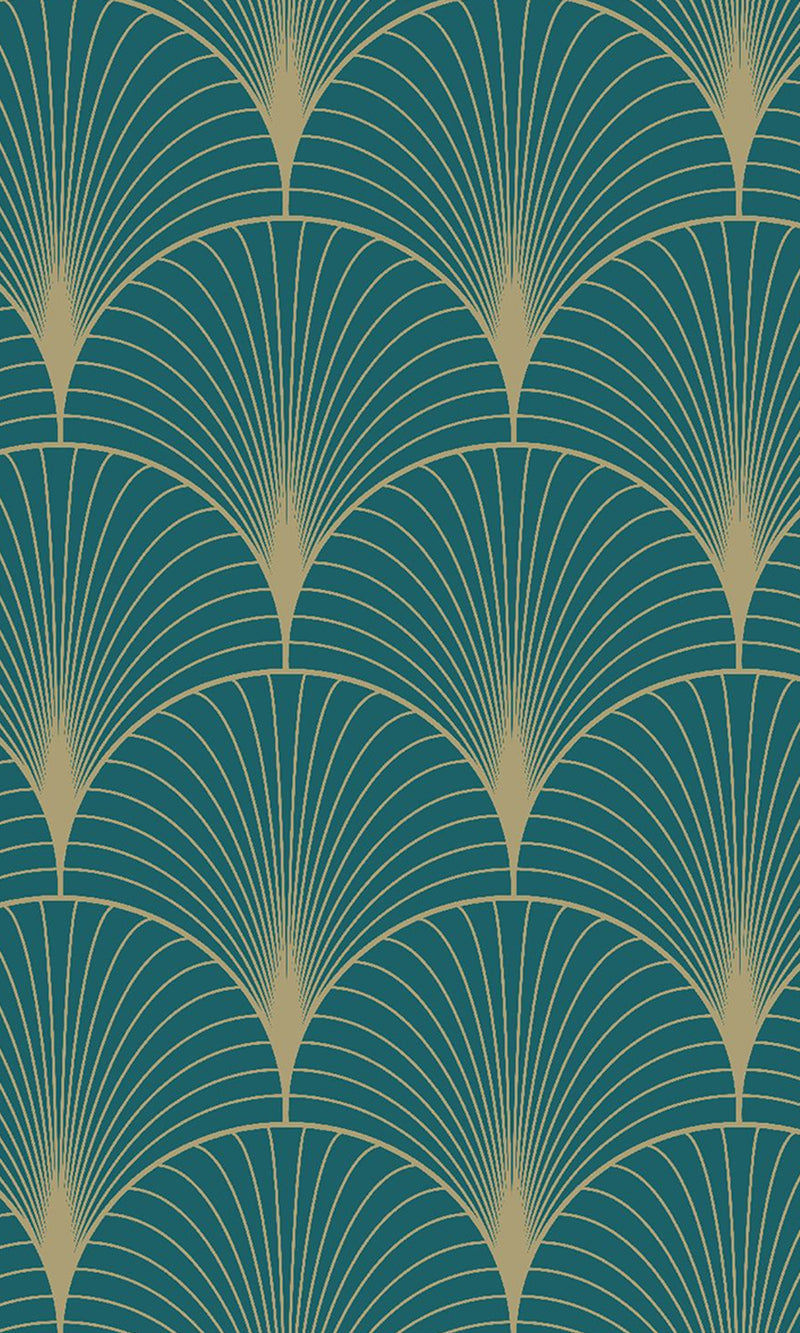 Origin Teal and Gold Art Deco Motif 139230