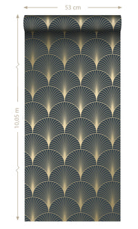 Origin Dark Blue and Gold Art Deco Motif 139231