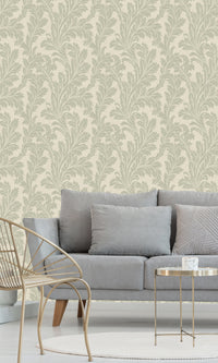 Eleganza Acanthus Sage - Cream 36430