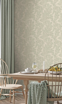 Eleganza Acanthus Sage - Cream 36430