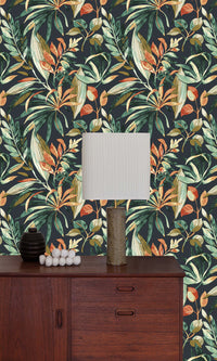 Karuna Inky Palms - Motifs Cofferfield/Charcoal A71202