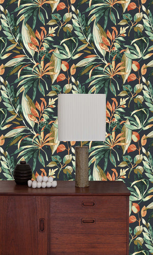 Karuna Inky Palms - Motifs Cofferfield/Charcoal A71202