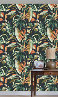 Karuna Inky Palms - Motifs Cofferfield/Charcoal A71202