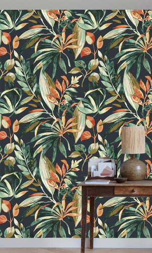 Karuna Inky Palms - Motifs Cofferfield/Charcoal A71202