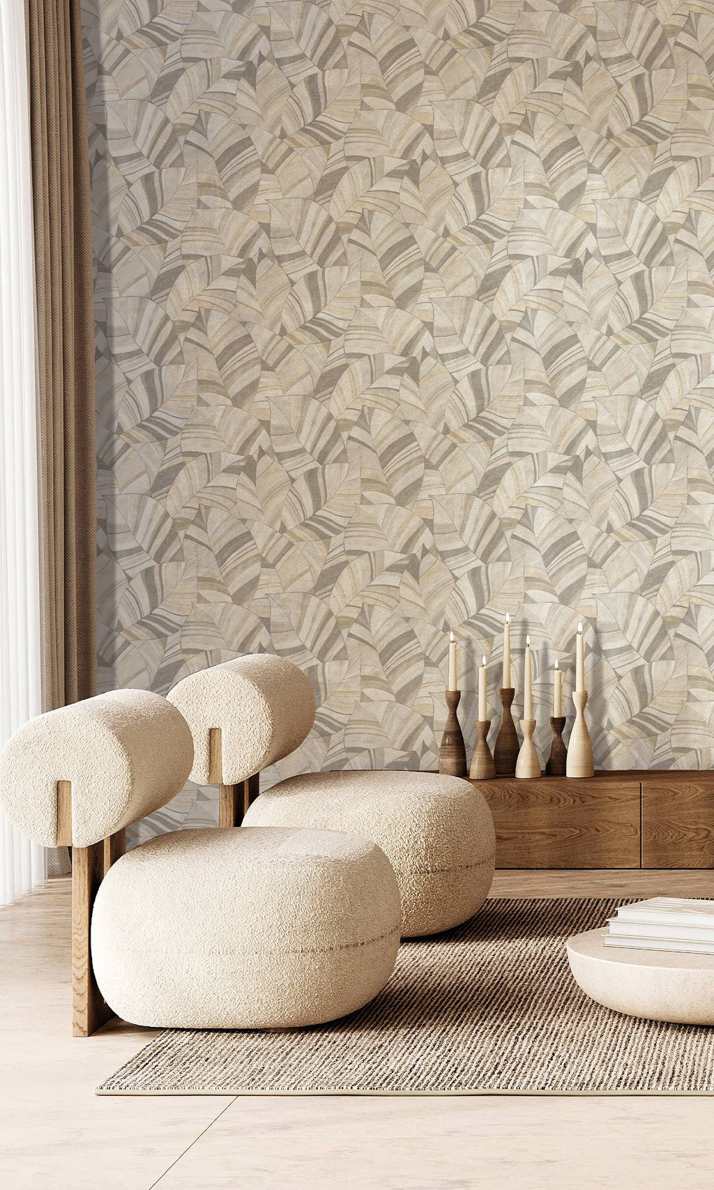 Serenity Native Leaves Sepia Stone & Zorba Gray SY27561