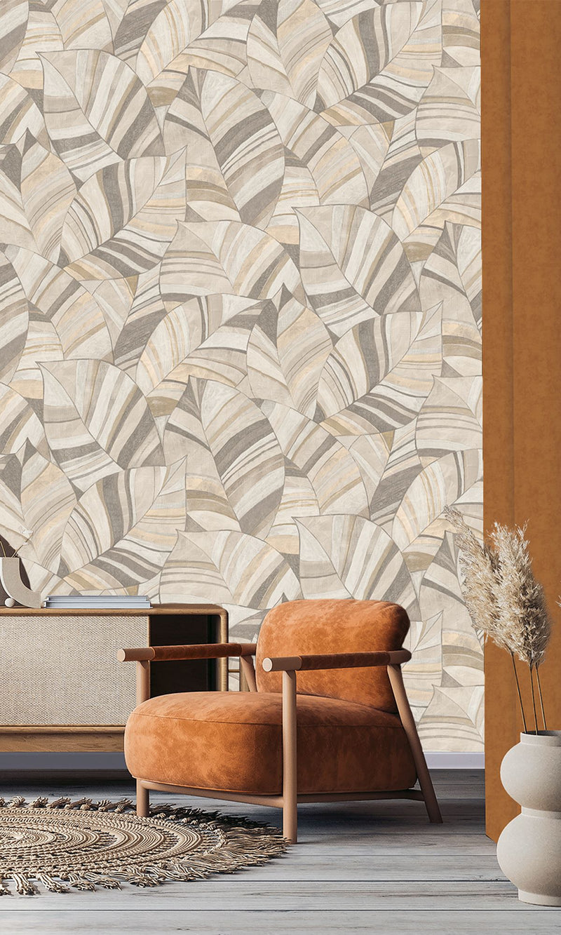 Serenity Native Leaves Sepia Stone & Zorba Gray SY27561