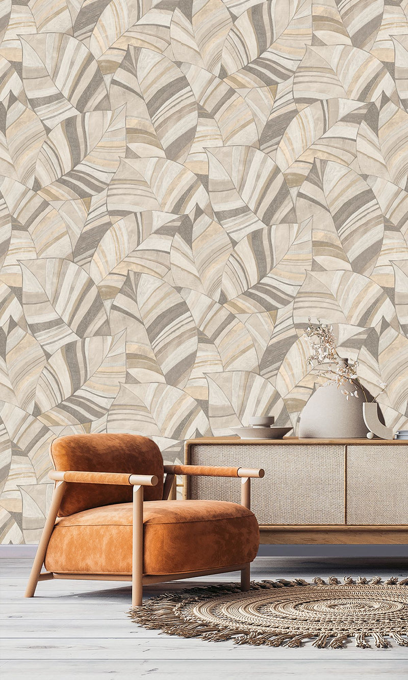 Serenity Native Leaves Sepia Stone & Zorba Gray SY27561
