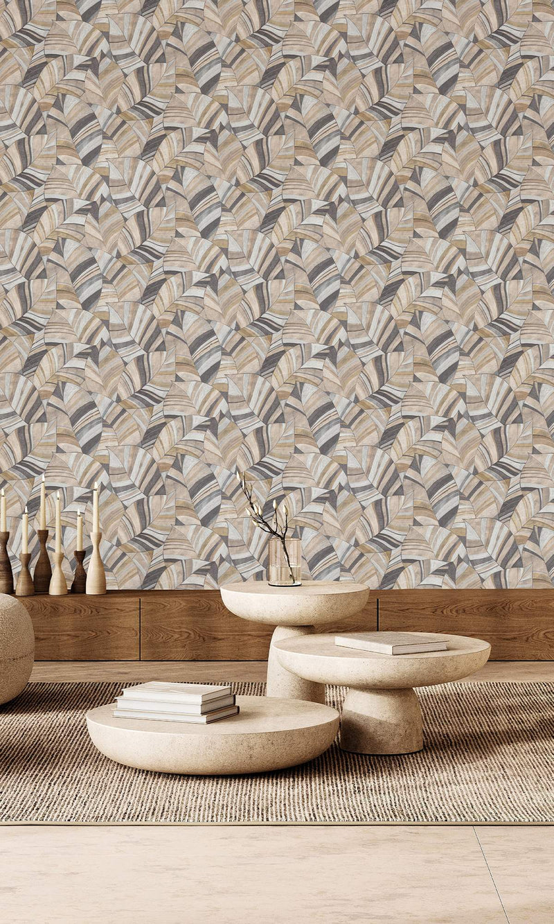 Serenity Native Leaves Brushed Nickel & Coffee Diva SY27562