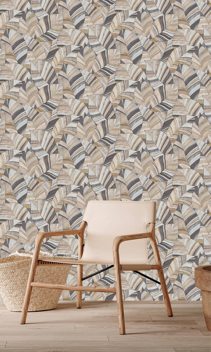 Serenity Native Leaves Brushed Nickel & Coffee Diva SY27562
