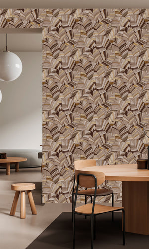Serenity Native Leaves Duqqa Brown & Bungalow Taupe SY27563