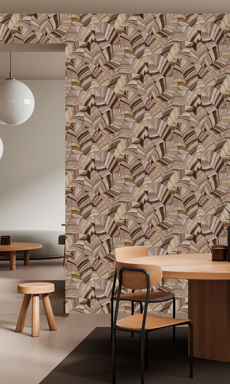 Serenity Native Leaves Duqqa Brown & Bungalow Taupe SY27563