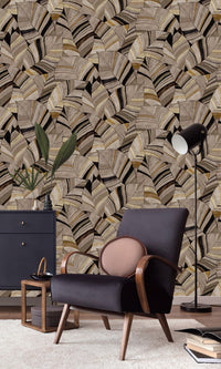 Serenity Native Leaves Duqqa Brown & Bungalow Taupe SY27563