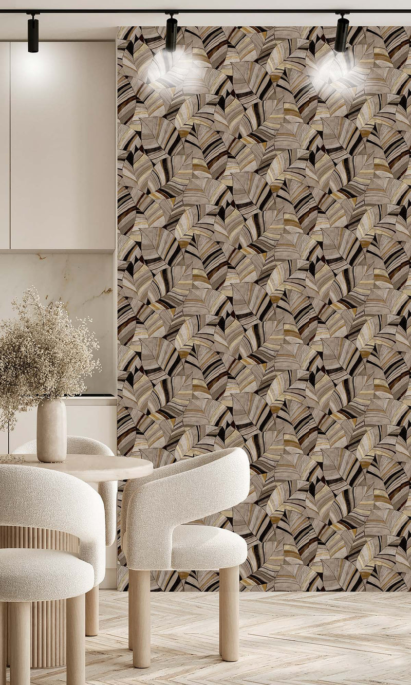 Serenity Native Leaves Duqqa Brown & Bungalow Taupe SY27563