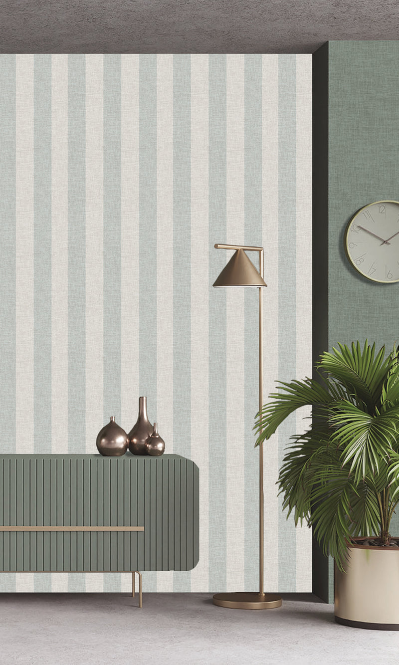 Antibes Stripes Snow Drift & Silky Green AN28215