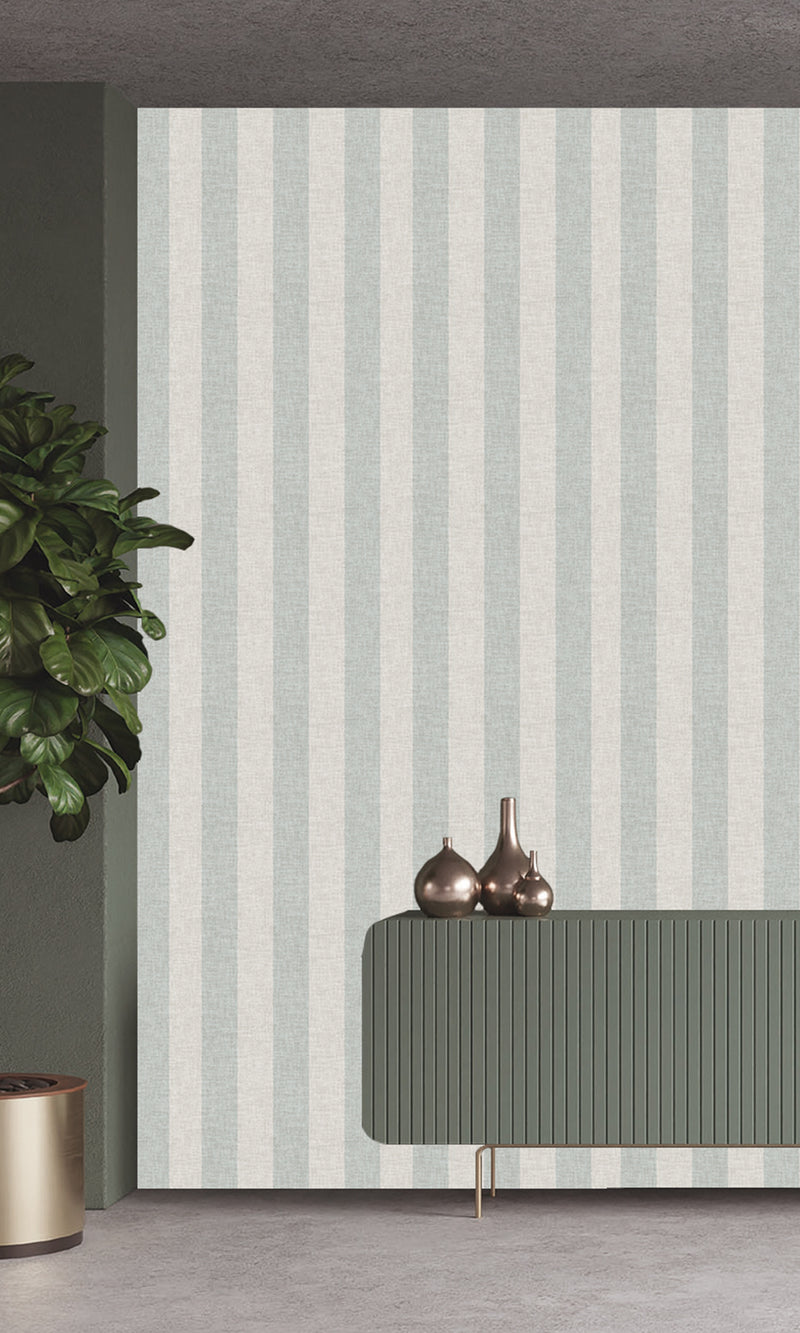 Antibes Stripes Snow Drift & Silky Green AN28215