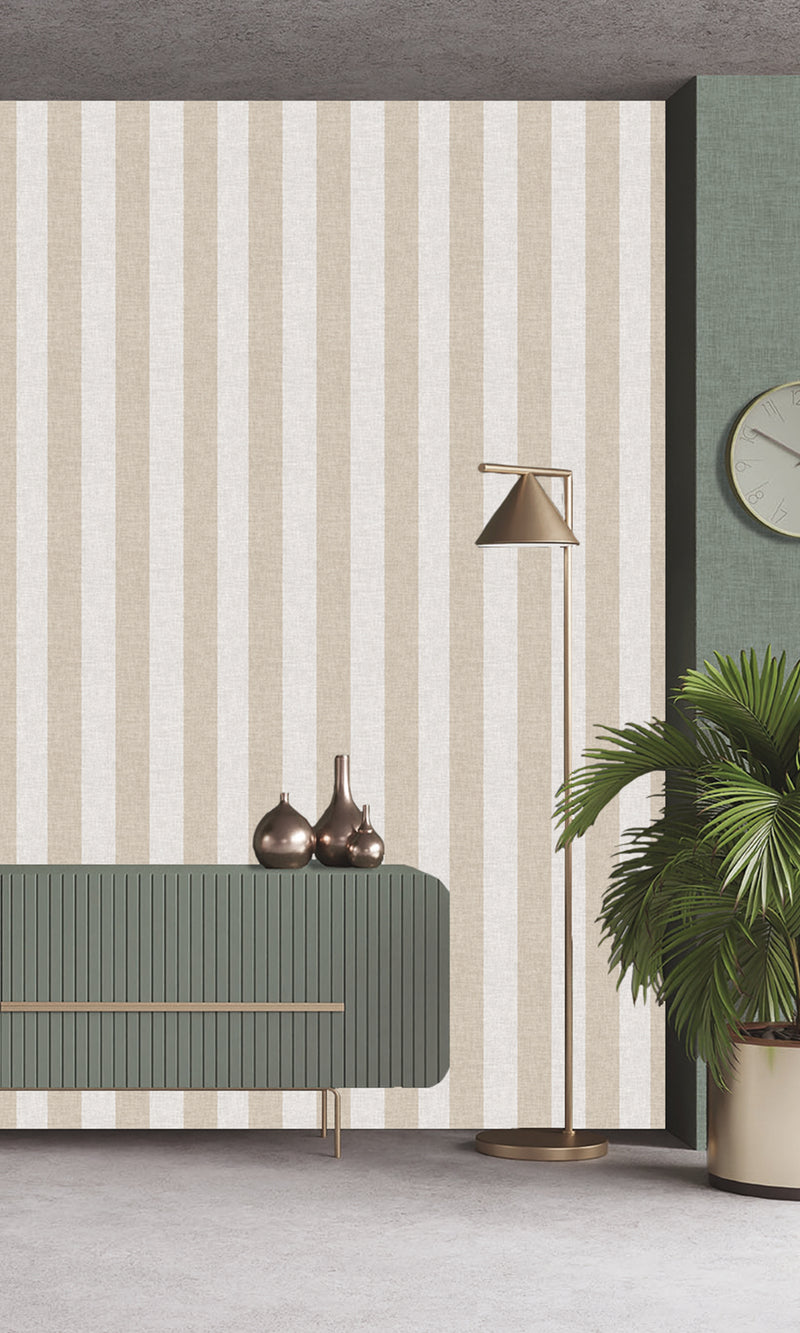Antibes Stripes Offwhite & Birchwood AN28216