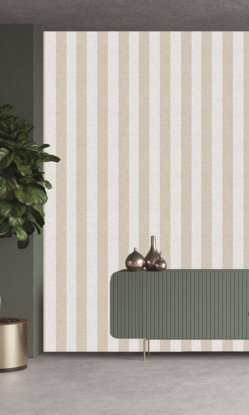 Antibes Stripes Offwhite & Birchwood AN28216