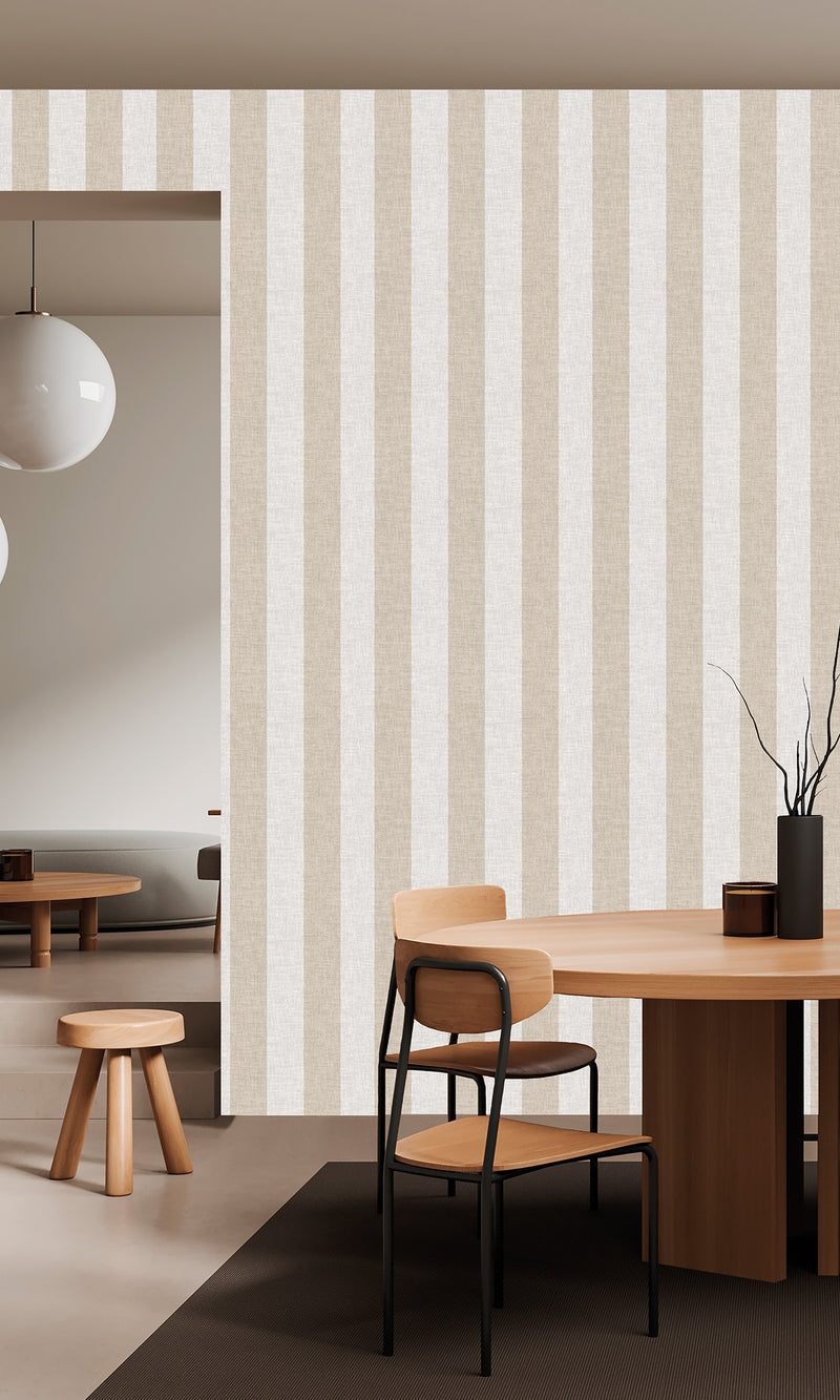 Antibes Stripes Offwhite & Birchwood AN28216
