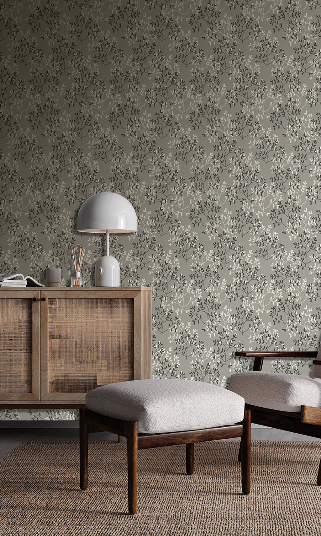 Antibes Branches Friar Grey & Black Oak AN28252