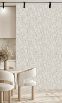 Antibes Quercus Leaves Thick Fog & Warm Grey AN28260