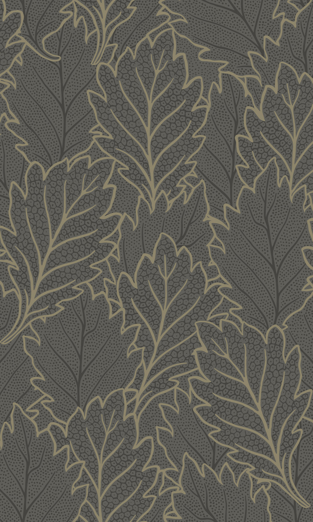 Antibes Quercus Leaves Merlin Grey & Deep Walnut AN28263