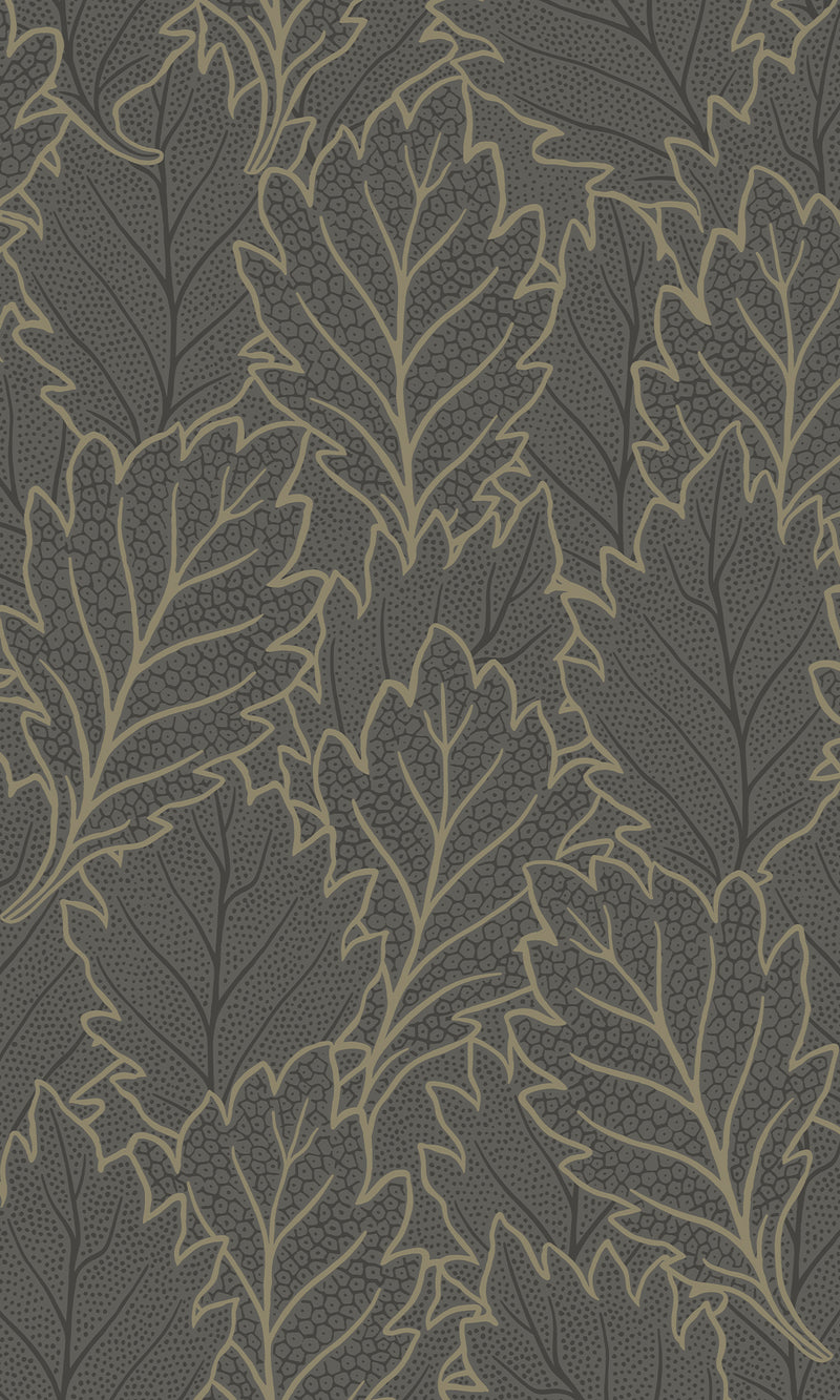 Antibes Quercus Leaves Merlin Grey & Deep Walnut AN28263