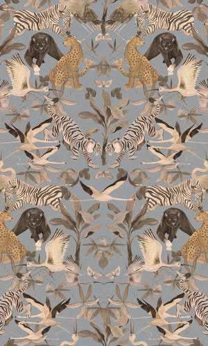 Designer Walls Light Blue Fog Magic Animals DW2001