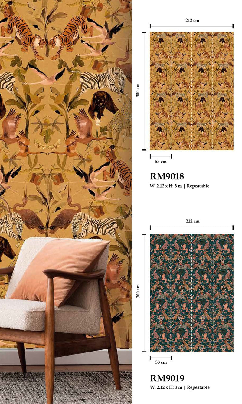 Designer Walls Ochre Magic Animals DW2002