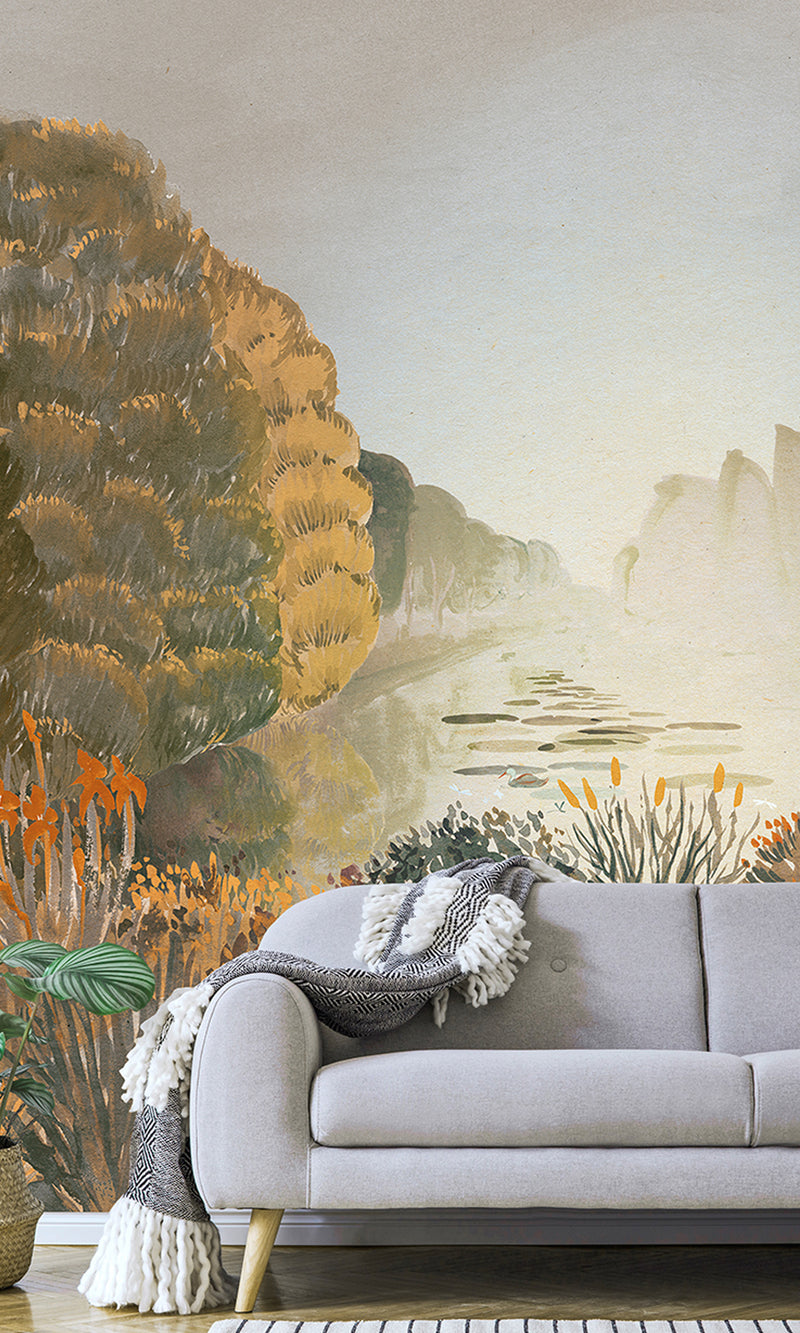 Designer Walls Warm Gold Nature Landscape DW2023