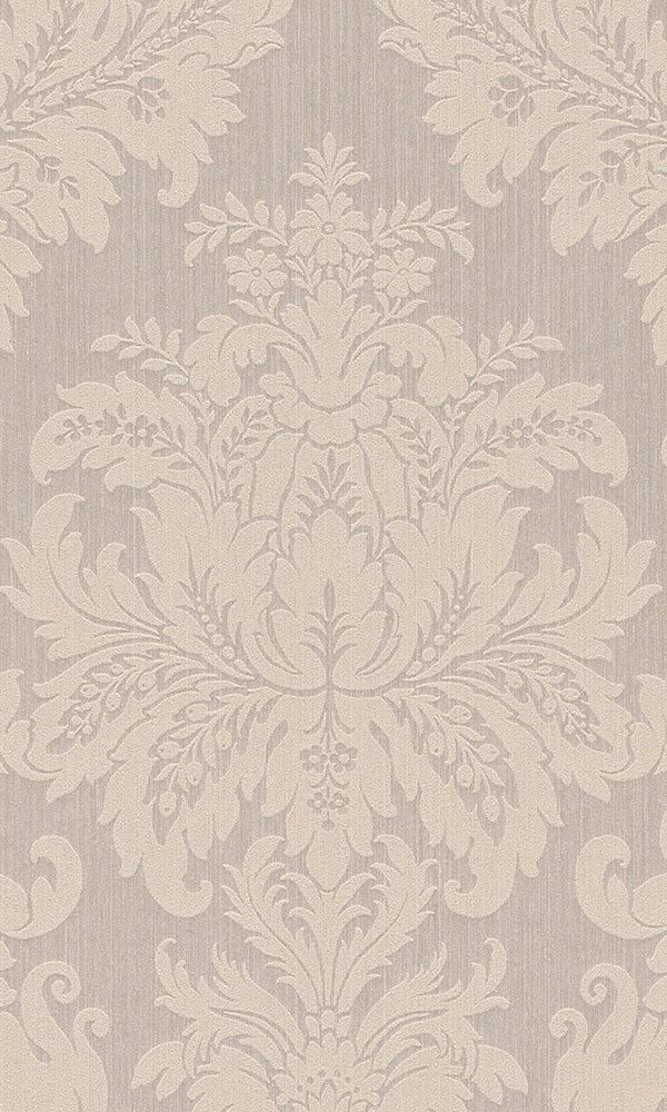 Grey & Beige Grand Floral Wallpaper