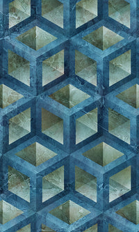 WEATHERED GEOMETRIC GRUNGY CUBES WALLPAPER 2001038