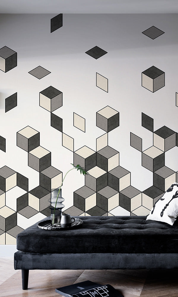 geometric wallpaper mural