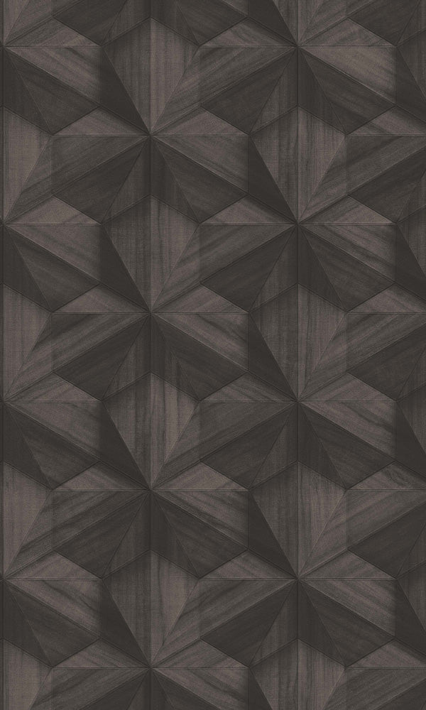 Texture Stories Dark Brown Wooden Hexagon Wallpaper 218410