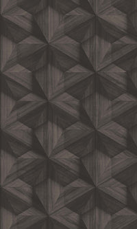 Texture Stories Dark Brown Wooden Hexagon Wallpaper 218410