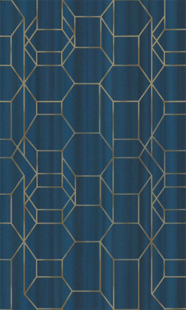Dimension Royal Blue & Gold Linked Geometrics 219602