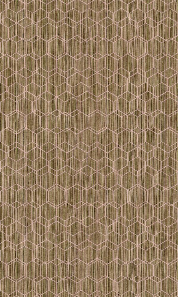 Dimension Light Green & Pink Geometric Overlaid Faux Grasscloth 219624