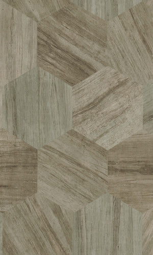 Material World Brown & Green Shifted Geometric Wood 219842