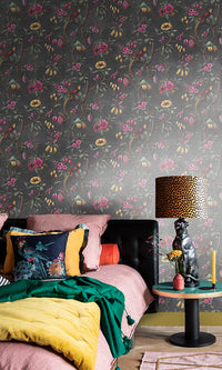 birds of paradise floral wallpaper