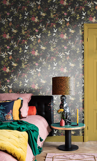 statement floral wallpaper