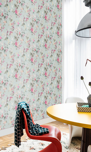 statement blooming floral wallpaper