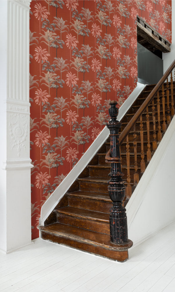 botanical stair case wallpaper canada
