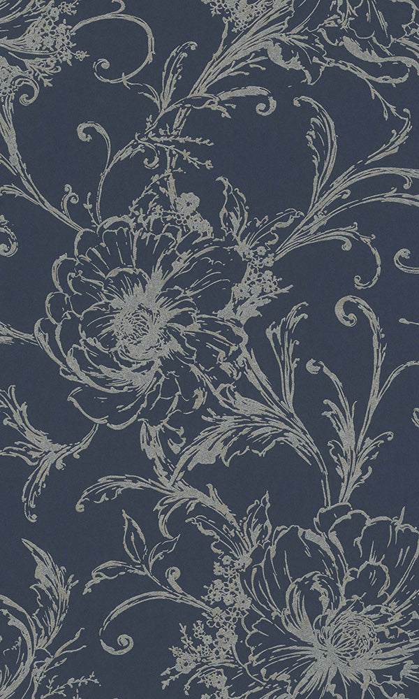 bold illustrated floral wallpaper
