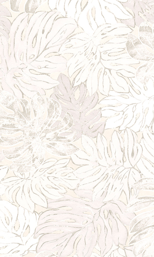 Casual Beige Graphic Monstera Leaves 30432
