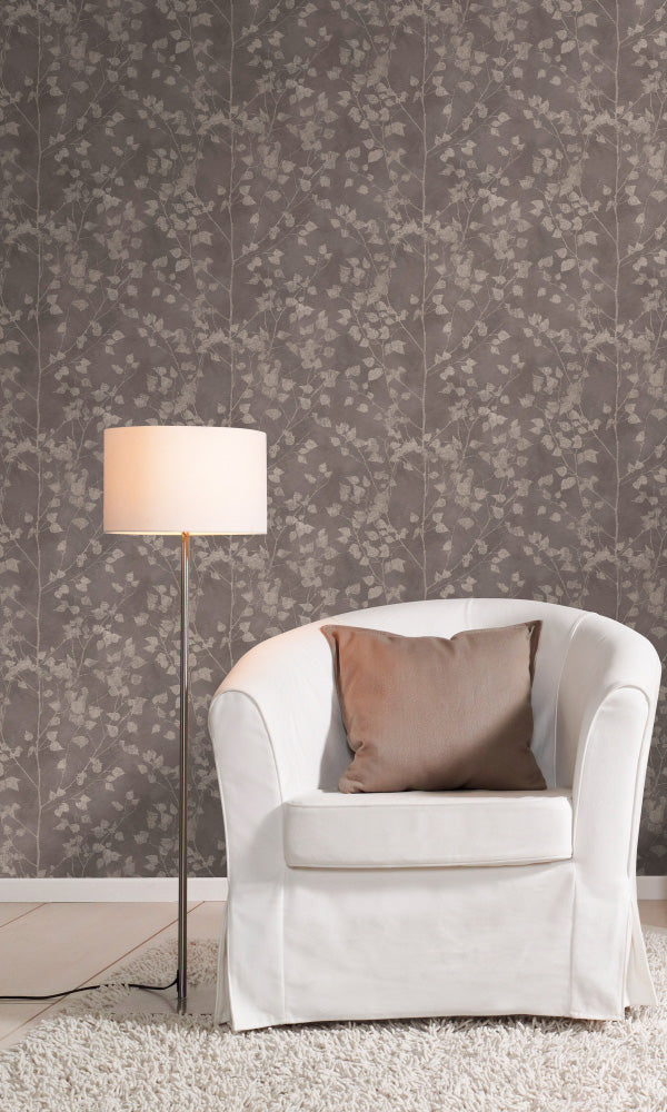 metallic floral living room wallpaper