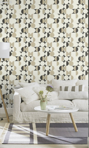retro geometric living room wallpaper canada