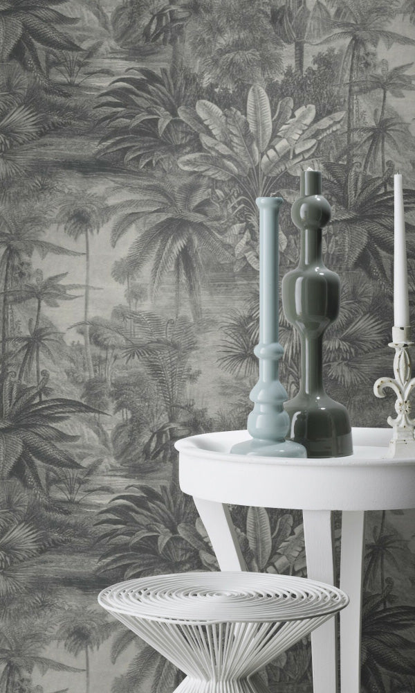 metallic tropical wallpaper canada